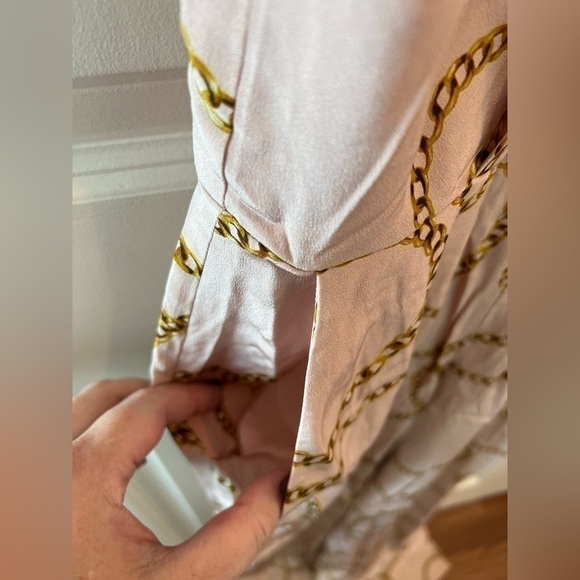 L'AGENCE Silk Pink Chain Print Chiara Wide Leg Jumpsuit NWT - Picture 4 of 16